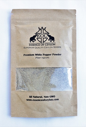Premium White Pepper Powder (Piper nigrum) - Essence of Ceylon