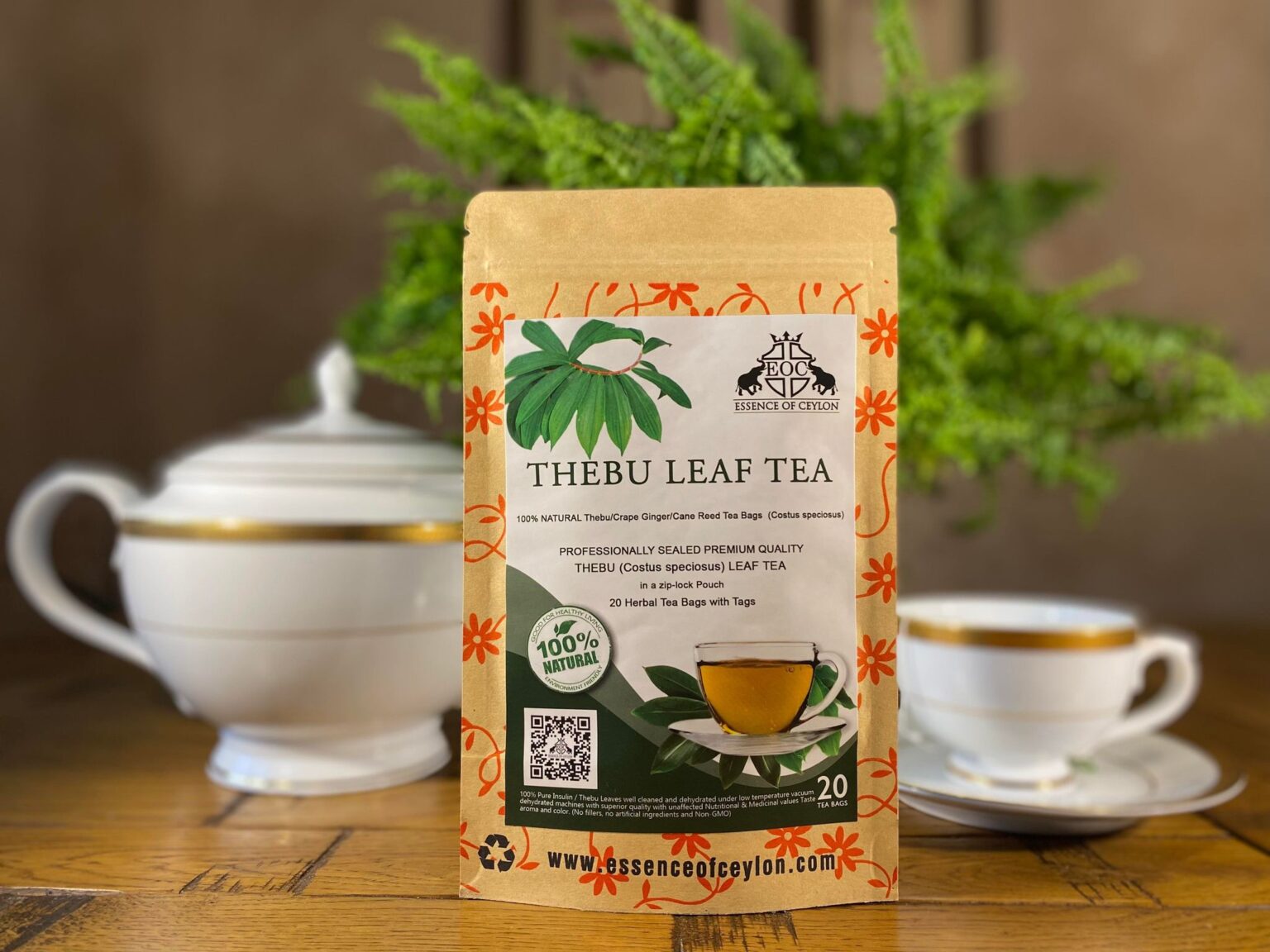 Thebu Leaf Tea (Costus speciosus) -20 Herbal Tea Bags - Diabetic Tea ...